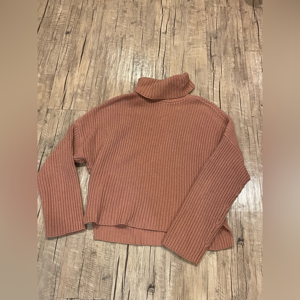 Abercrombie & Fitch Rust Ribbed Turtleneck Sweater